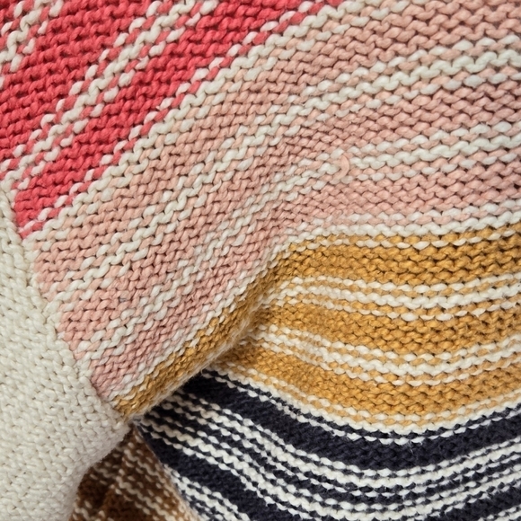 Billabong Multicolor Seeing Stripes Cropped Sweater 100% Cotton Beachy Boho - Picture 9 of 10